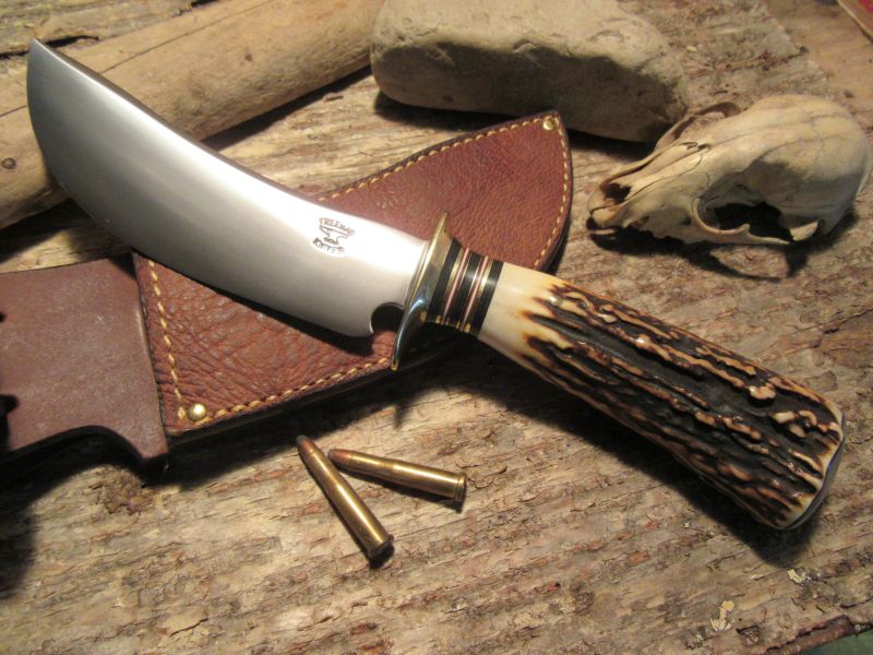 ** J.Behring Handmade Woodmonk 6" Hand Forged Studebaker spring Blade AAA Stag Ox Butt Cap