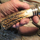** J.Behring Handmade Woodmonk 6" Hand Forged Studebaker spring Blade AAA Stag Ox Butt Cap