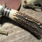 ** J.Behring Handmade Woodmonk 6" Hand Forged Studebaker spring Blade AAA Stag Ox Butt Cap