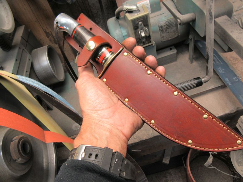 ** J.Behring Handmade Double Skull Fighter Horsehide Aluminum Butt BADDASS !