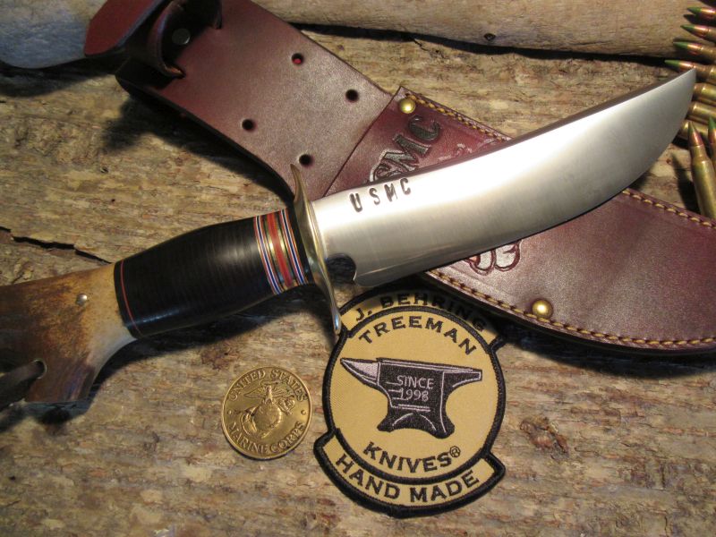 J. Behring Handmade USMC Big Ass Fighter   Bulldog  Logo Sheath