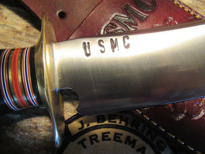 J. Behring Handmade USMC Big Ass Fighter   Bulldog  Logo Sheath