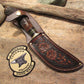  J.Behring Handmade Woodcraft Hunter Blood Stag Western Floral Sheath