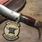 J. Behring Handmade Wood Craft Drop Tine Brass beavertail sheath 