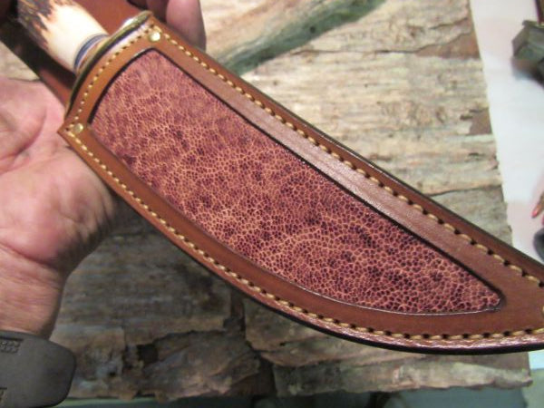 J. Behring Handmade Huron Hunter 6 1/2" Forged Blade Stag Stag 