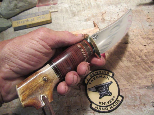  Treeman Old School 5 1/2" Crotch Stag Hunter Butter Scotch & Green 