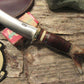 J. Behring Handmade Trout & Deer Drop Tine Horsehide Brass guard