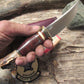J. Behring Handmade Trout & Deer Drop Tine Horsehide Brass guard