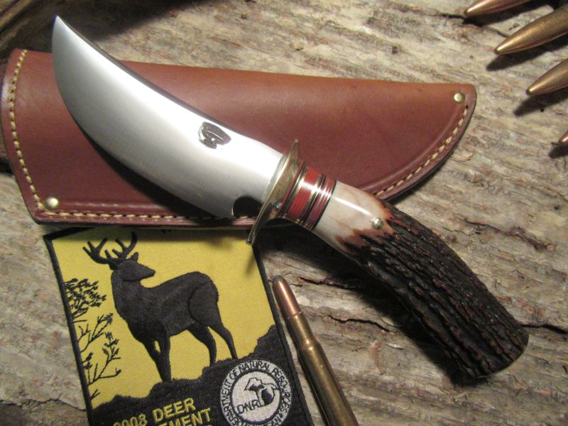J. Behring Handmade Iron Mountain Hunter Anvil Stamp Stabilized Red Stag 