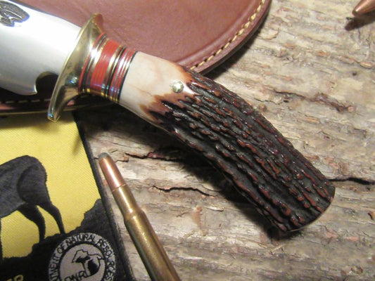 J. Behring Handmade Iron Mountain Hunter Anvil Stamp Stabilized Red Stag 