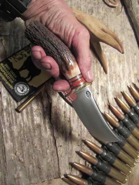 J. Behring Handmade Iron Mountain Hunter Anvil Stamp Stabilized Red Stag 