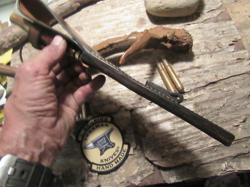 ** J. Behring Handmade Huron Hunter Horsehide crotch Stag Copper Guard