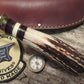 J.Behring Handmade  4 1/2" Trout and Deer STAG Compass!!