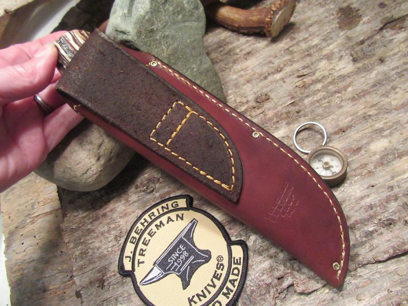 J.Behring Handmade  4 1/2" Trout and Deer STAG Compass!!