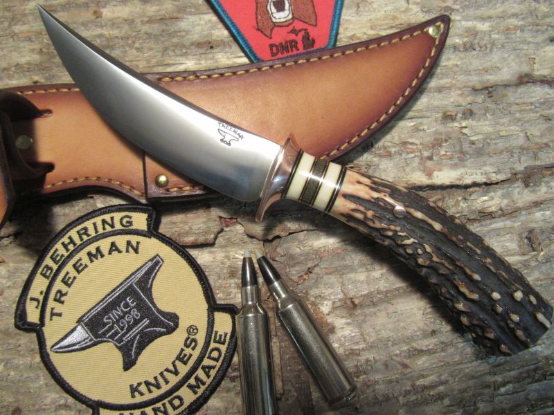 * J. Behring Treeman Handmade Copper Hunter Skinner AAA Stag 