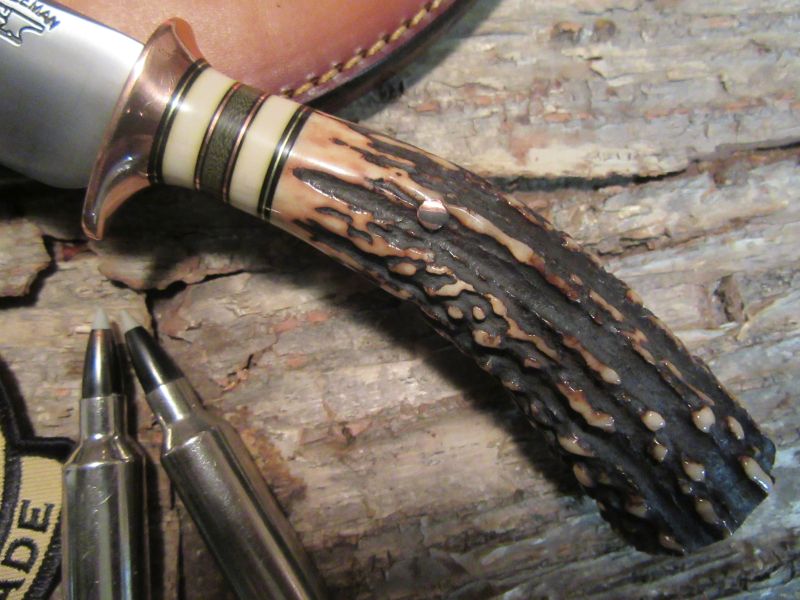 * J. Behring Treeman Handmade Copper Hunter Skinner AAA Stag 