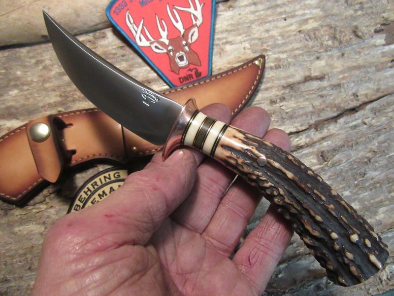 * J. Behring Treeman Handmade Copper Hunter Skinner AAA Stag 