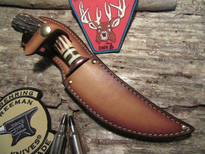 * J. Behring Treeman Handmade Copper Hunter Skinner AAA Stag 