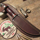 ** J. Behring Handmade Hunter 5 1/4" Blade Horsehide Stag Handle