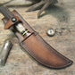    J. Behring Big Bay Hunter 5" Blade Copper Guard Red Stag Handle 