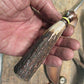    J. Behring Big Bay Hunter 5" Blade Copper Guard Red Stag Handle 
