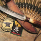       J. Behring Anvil stamp Double Skull Fighter 8 1/2" hammer mark Blade
