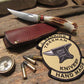      Treeman J. Behring Handmade Trout Knife Sambar Stag Dommed Brass butt 