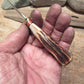      Treeman J. Behring Handmade Trout Knife Sambar Stag Dommed Brass butt 