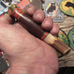       J. Behring Handmade Woodmonk Skinner 5 1/2" Blade Horsehide Fallow Deer Crotch Stag 