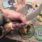      J. Behring Handmade Woodmonk Skinner 5 1/2" Blade Horsehide Fallow Deer Crotch Stag 