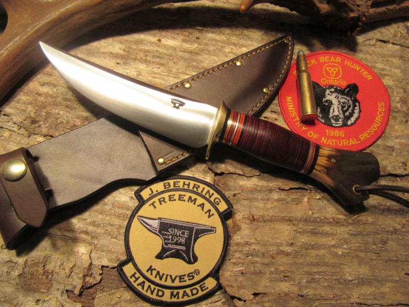 J. Behring Handmade Treeman Huron Hunter Anvil Stamp Horse Hide Crotch Stag 