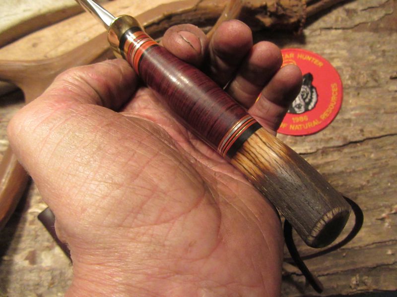 J. Behring Handmade Treeman Huron Hunter Anvil Stamp Horse Hide Crotch Stag 