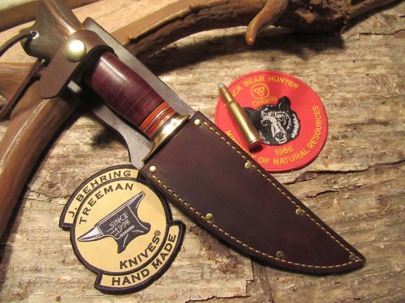 J. Behring Handmade Treeman Huron Hunter Anvil Stamp Horse Hide Crotch Stag 