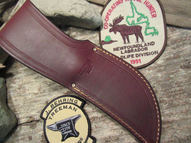  J.Behring Handmade BIG FATTY HUNTER  RED Stag Acorn & Oak Leaf Sheath 