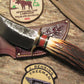  J.Behring Handmade BIG FATTY HUNTER  RED Stag Acorn & Oak Leaf Sheath 