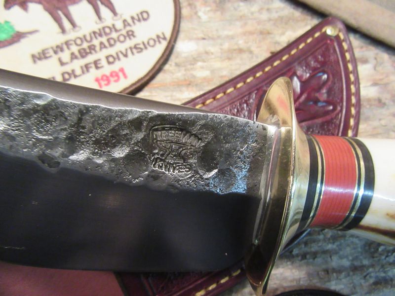  J.Behring Handmade BIG FATTY HUNTER  RED Stag Acorn & Oak Leaf Sheath 