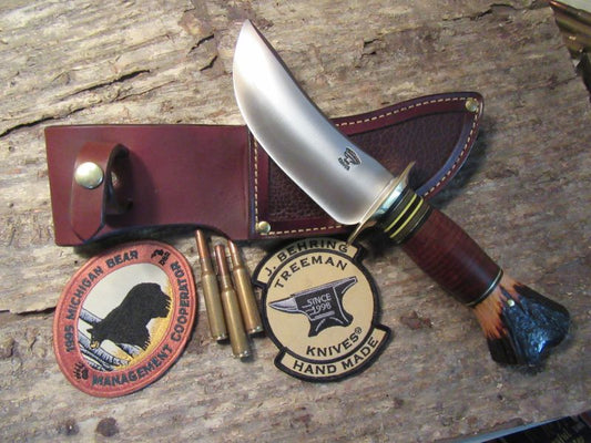 J. Behring Handmade WoodMonk  Rare Red Sambar Stag Crotch Hunter