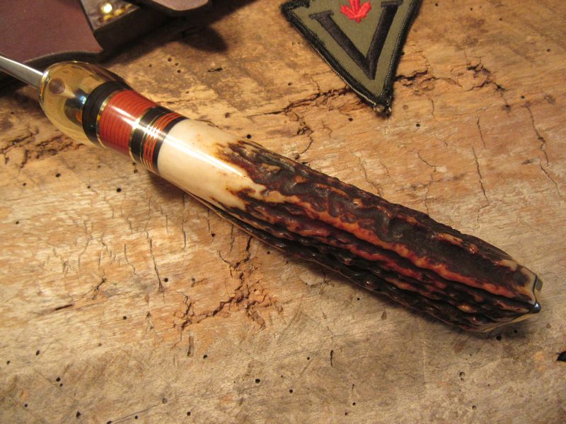    J. Behring Handmade Double Skull Fighter AAA STAG! 7 1/4