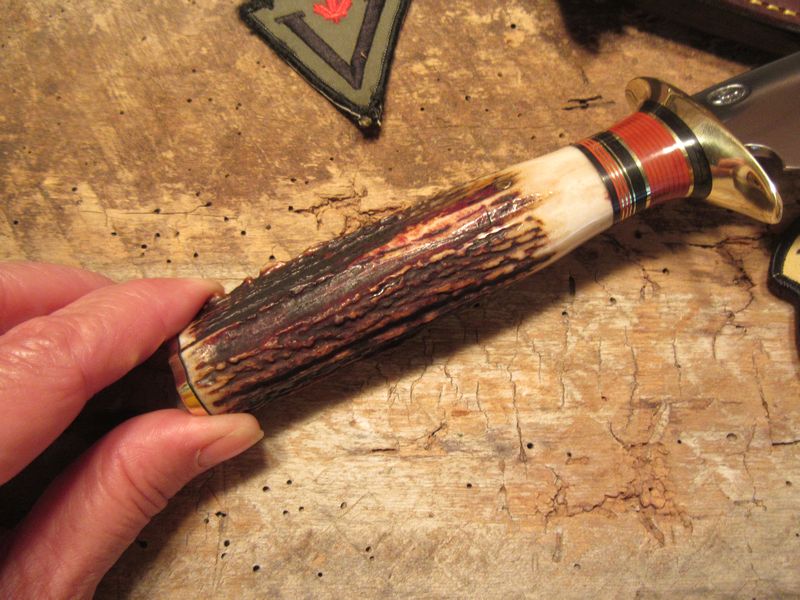    J. Behring Handmade Double Skull Fighter AAA STAG! 7 1/4