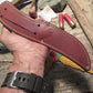   J. Behring Handmade Trout & Deer RED Stag 4.5" Blade 
