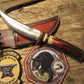      J. Behring Handmade Trout & Deer RED Stag Copper Guard