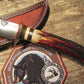      J. Behring Handmade Trout & Deer RED Stag Copper Guard