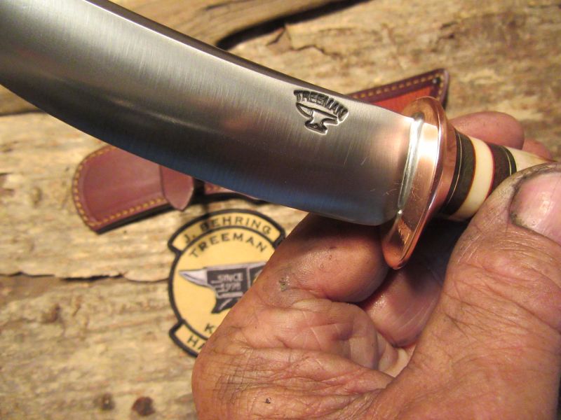      J. Behring Handmade Trout & Deer RED Stag Copper Guard
