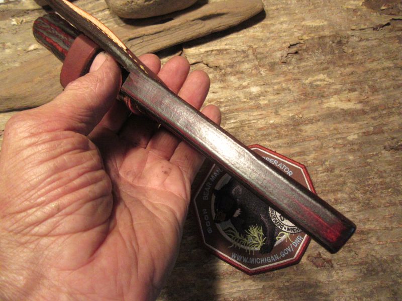      J. Behring Handmade Trout & Deer RED Stag Copper Guard