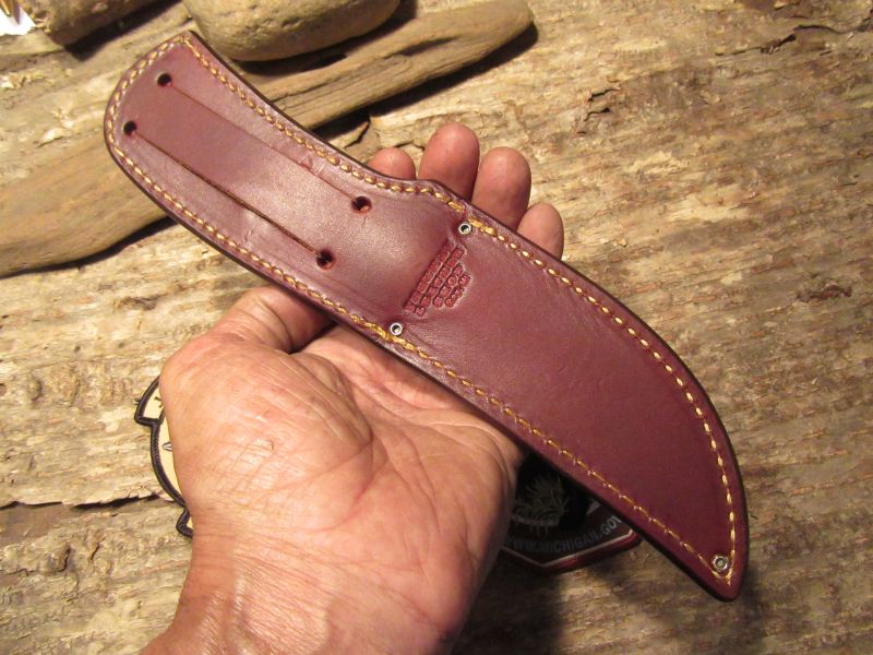      J. Behring Handmade Trout & Deer RED Stag Copper Guard