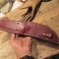   Big Six 6" Hunter Drop Tine sambar Stag Horsehide brass guard and butt cap. 