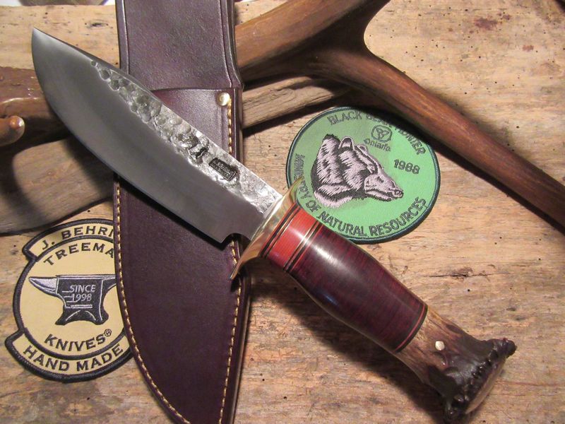 J.Behring 7" Camp knife Studebaker spring steel Crown