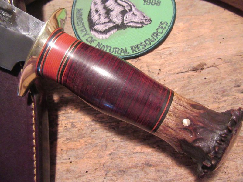 J.Behring 7" Camp knife Studebaker spring steel Crown