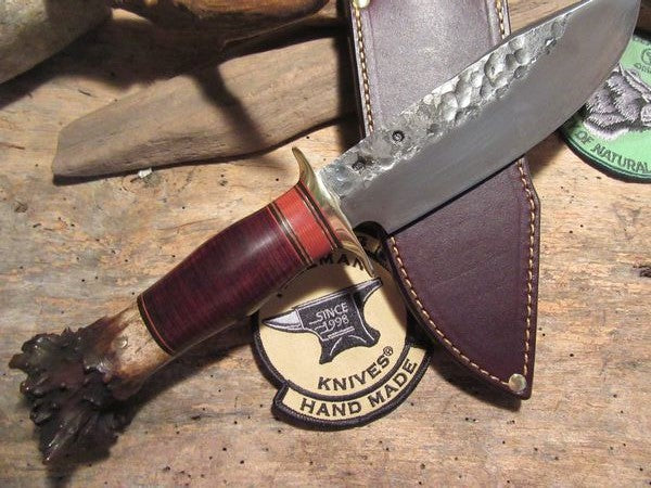 J.Behring 7" Camp knife Studebaker spring steel Crown