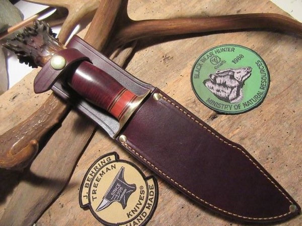J.Behring 7" Camp knife Studebaker spring steel Crown